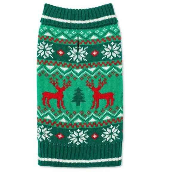 One Paw Dog's Sweater - Fair Isle Christmas Design, Reindeer, Size L - Picture 1 of 10